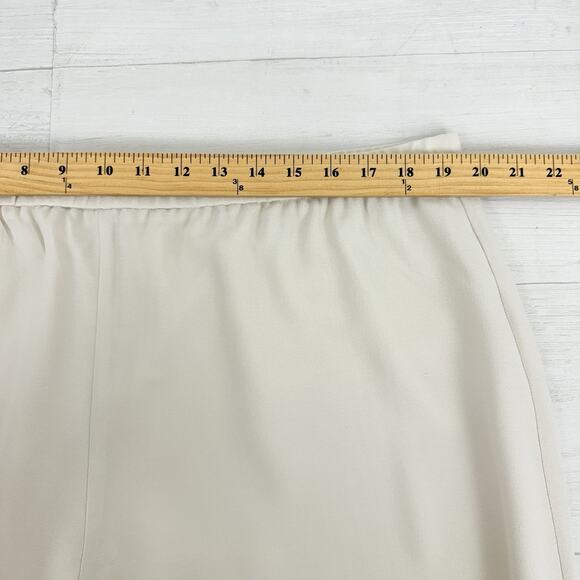 Eileen Fisher Size XL Silk Georgette Crepe Cropped Pants Wide Leg Pull On Bone - Picture 11 of 16